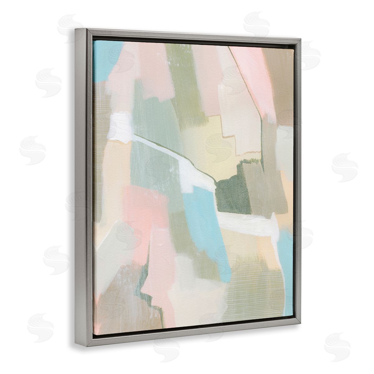 Grace Popp Pastel Desert Abstract Gray Floating Frame Canvas Wall Art Print
