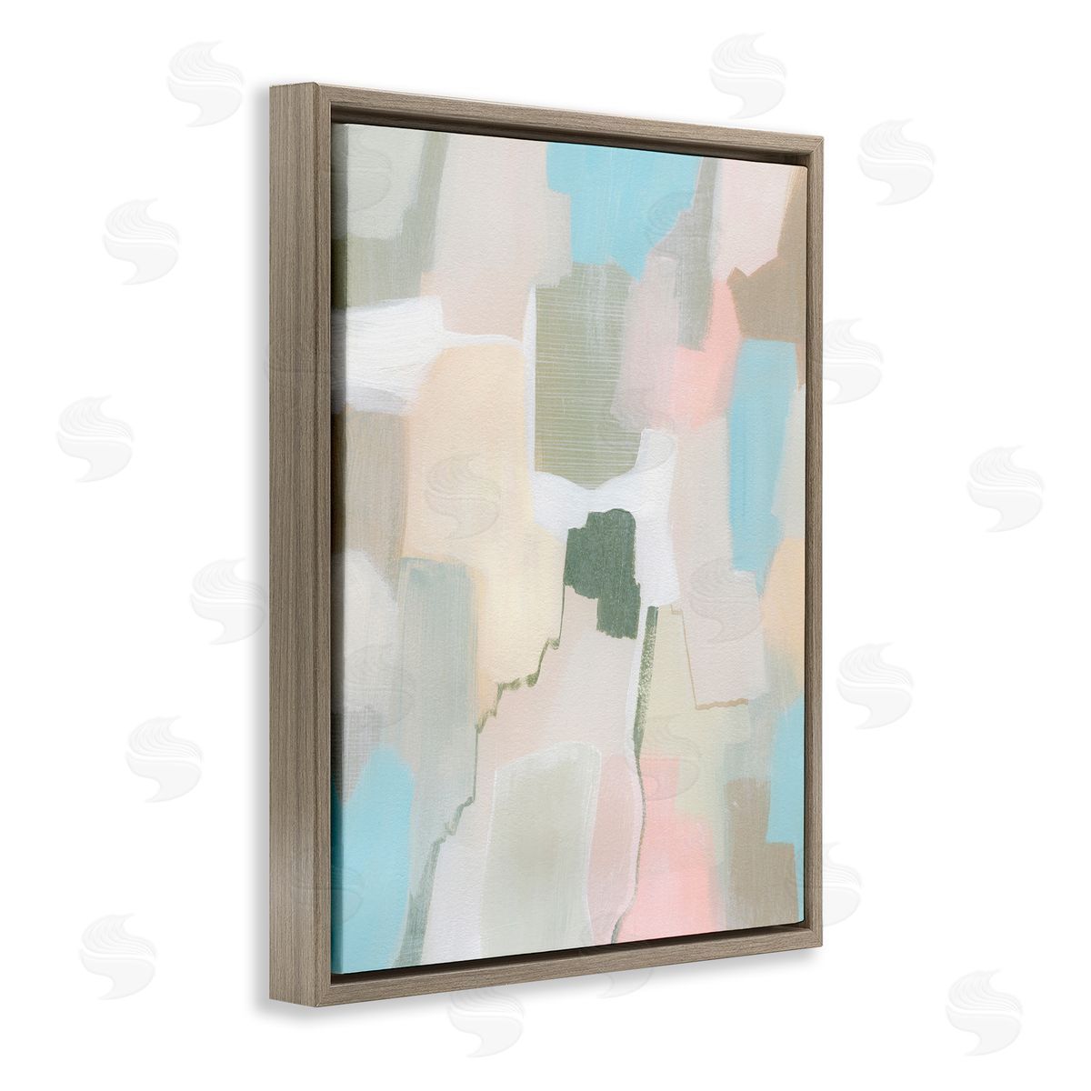 Grace Popp Soft Abstract Expression Brown Floating Frame Canvas Wall Art Print