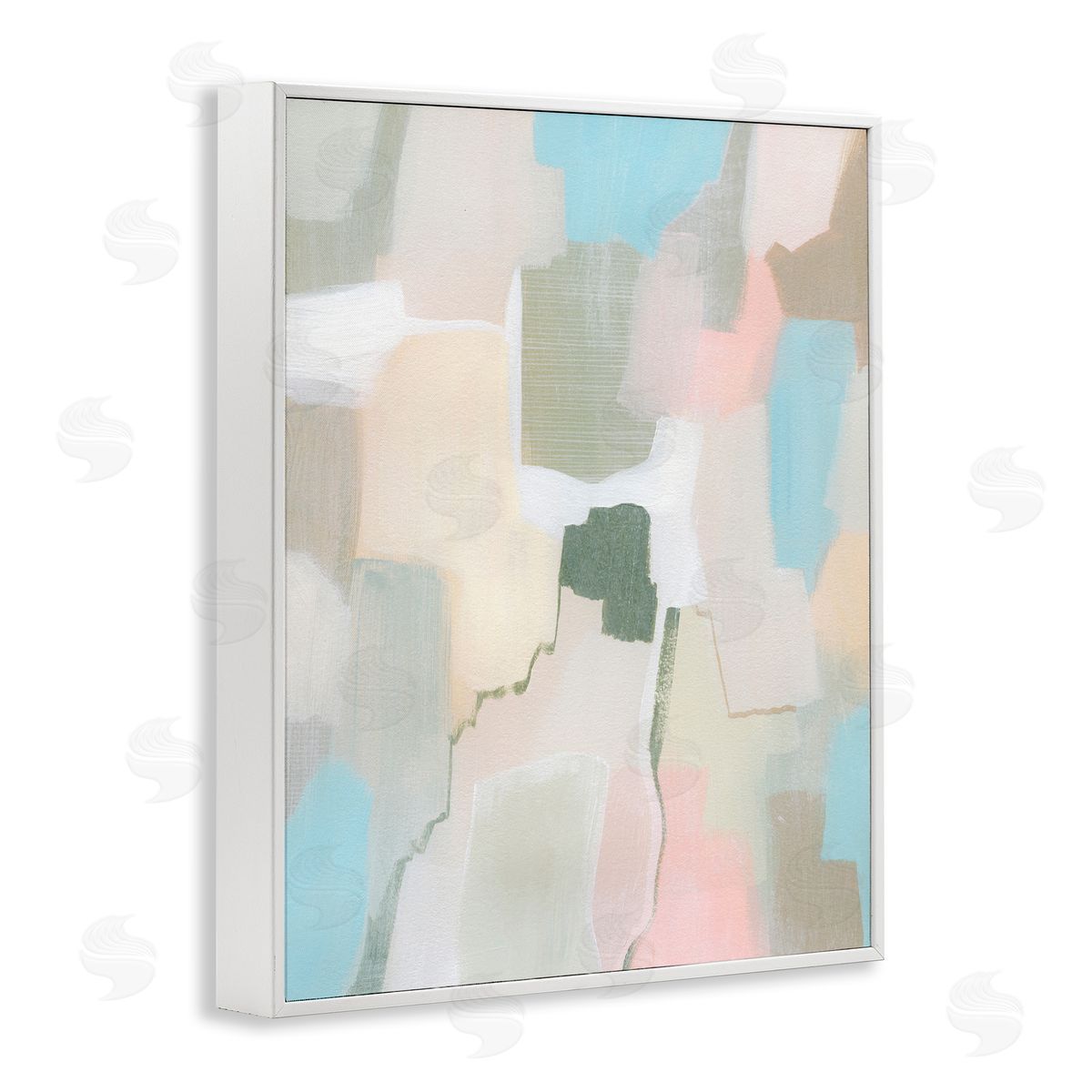 Grace Popp Soft Abstract Expression White Framed Giclee Wall Art Print