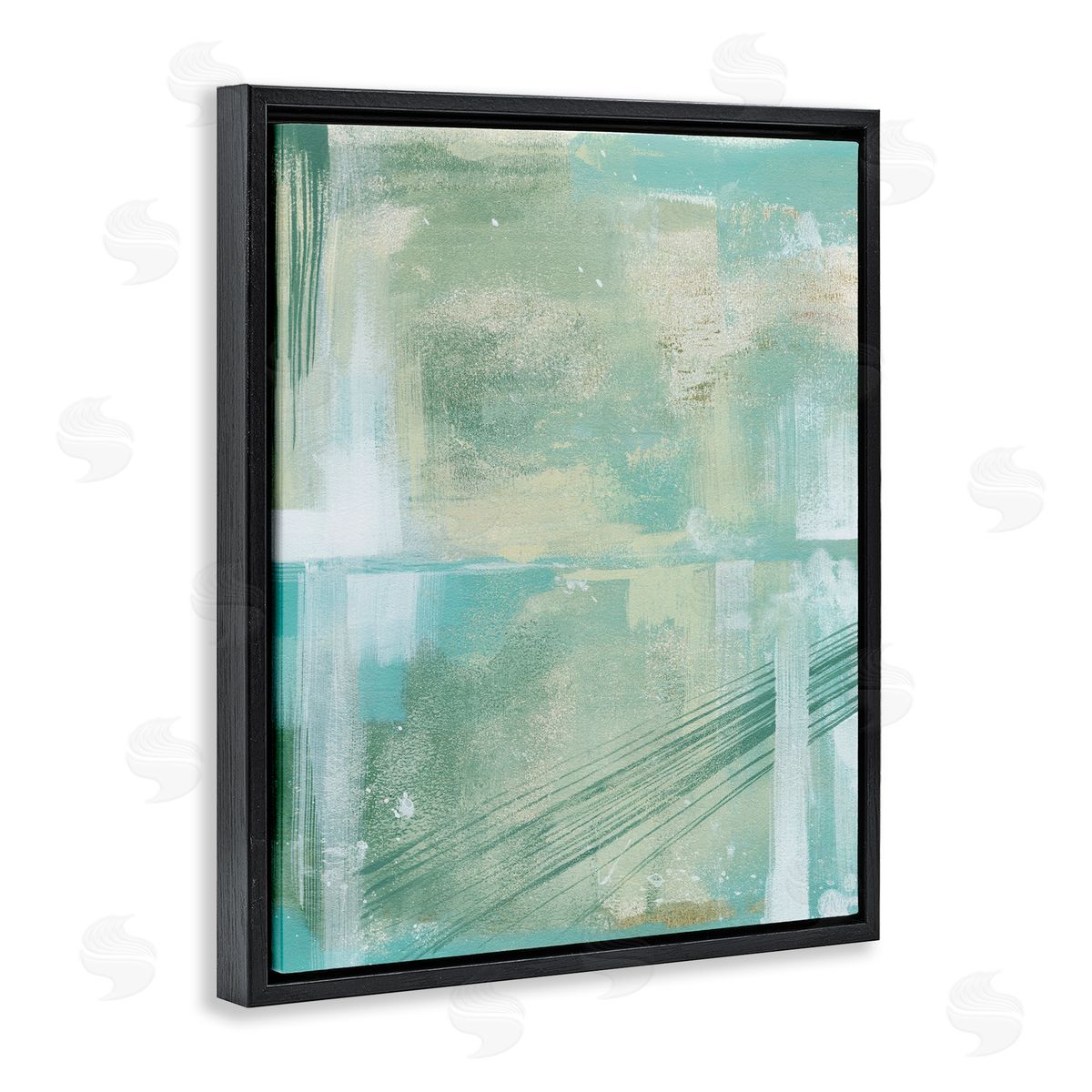 Grace Popp Green Industrial Abstraction Black Floating Frame Canvas Wall Art Print