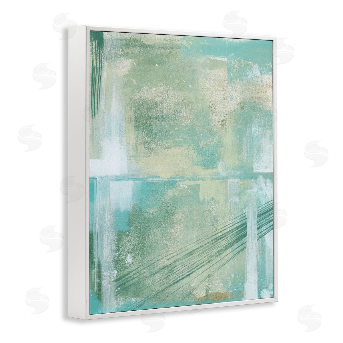 Grace Popp Green Industrial Abstraction White Framed Giclee Wall Art Print