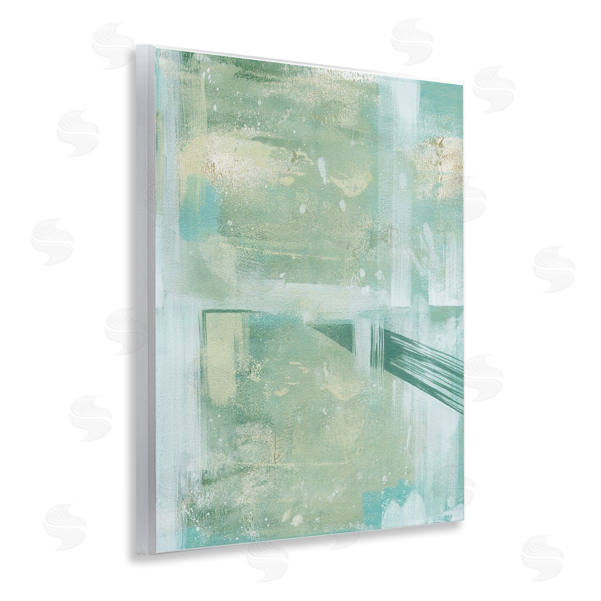 Green Weathered Abstract Wood Plaque Wall Art, Home Decor by Grace Popp