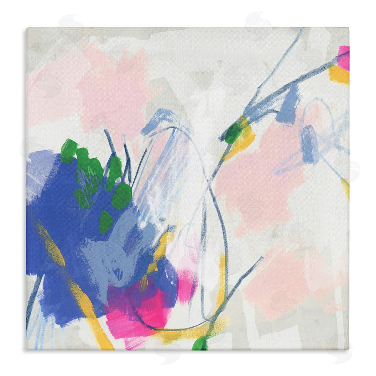 Pink and Blue Abstraction Canvas Wall Art, Home Decor by June Erica Vess