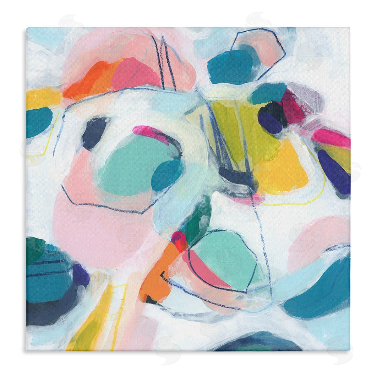 June Erica Vess Whimsical Shapes Abstraction Canvas Wall Art Print