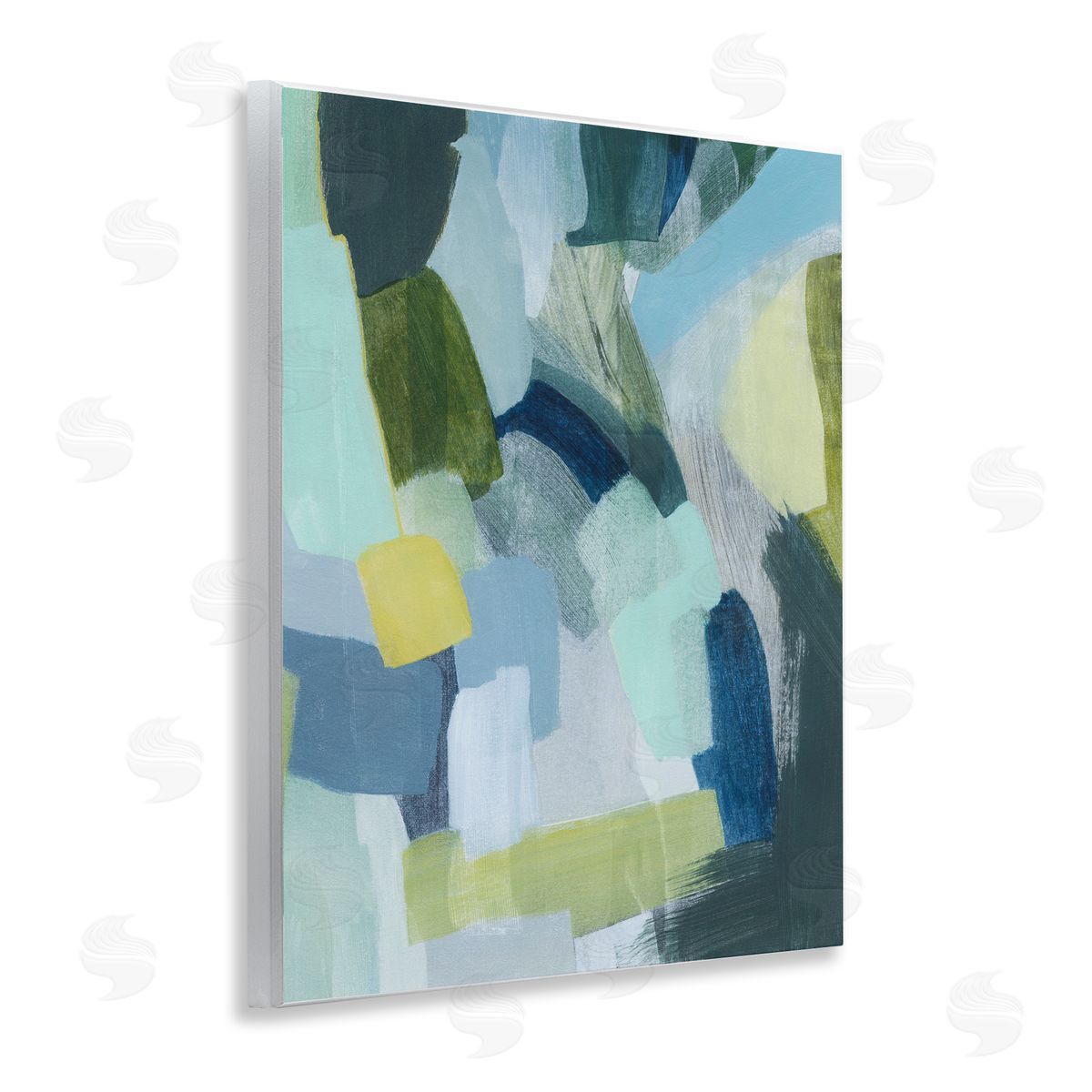 Layered Green Paint Strokes Wood Plaque Wall Art, Home Decor by Grace Popp