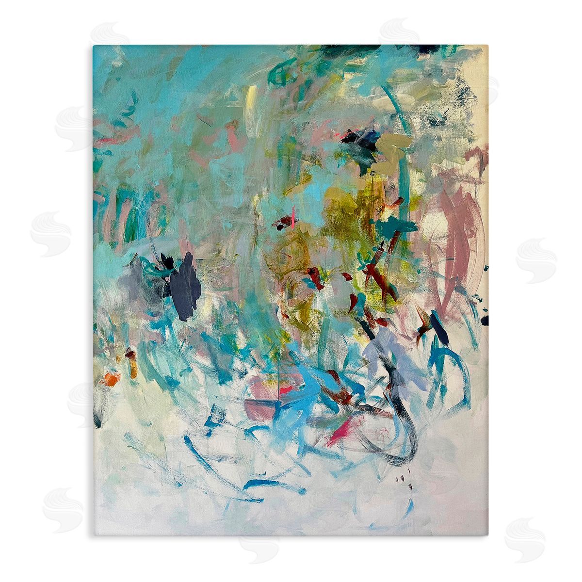 Chaotic Ombre Scribble Canvas Wall Art, Home Decor by Mila Apperlo