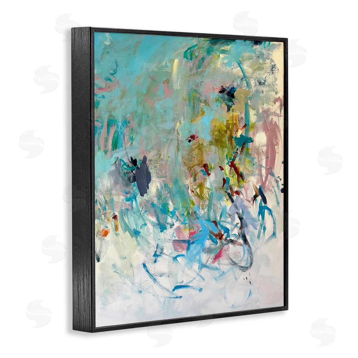 Chaotic Ombre Scribble Black Frame Print Wall Art, Home Decor by Mila Apperlo