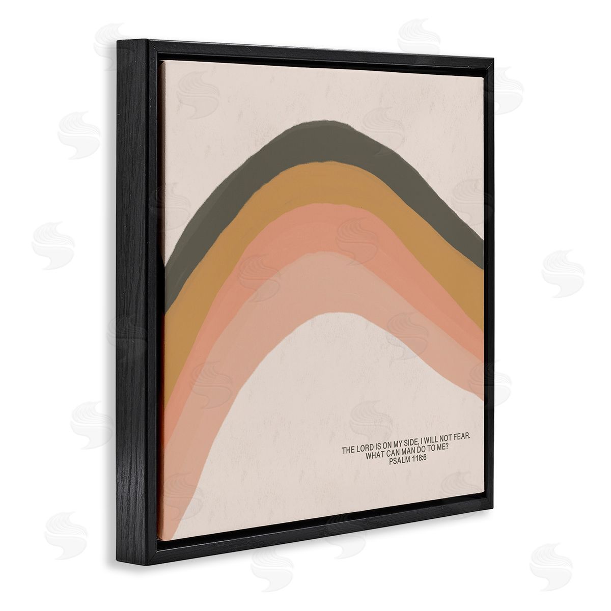 Spiritual Psalm and Rainbow Black Floating Frame Canvas Wall Art, Home Decor by Amylee Weeks