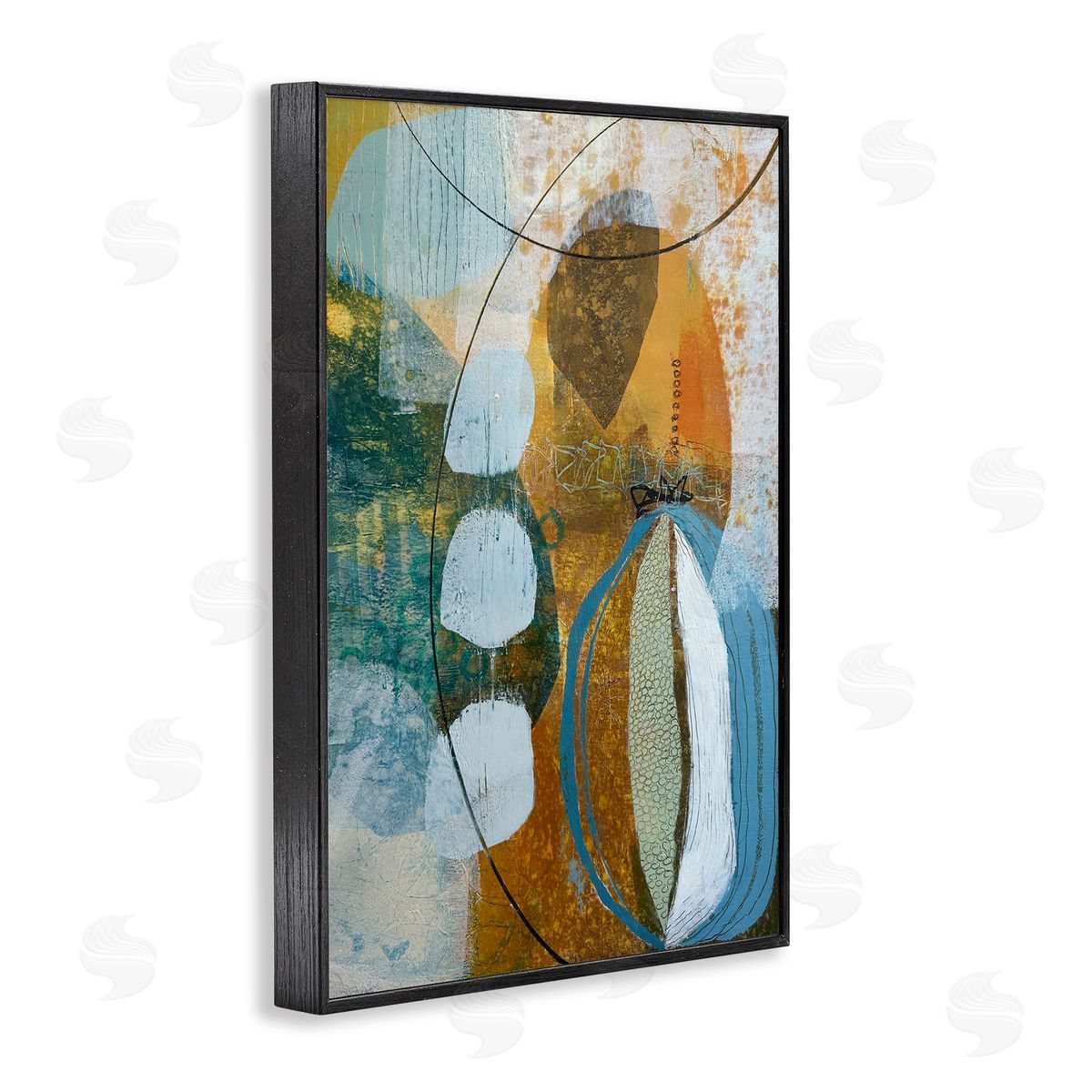 Expressive Distressed Abstract Black Frame Print Wall Art, Home Decor by Pamela K. Beer