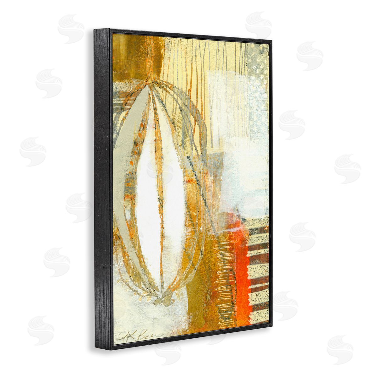 Rustic Oblong Shape Collage Black Frame Print Wall Art, Home Decor by Pamela K. Beer