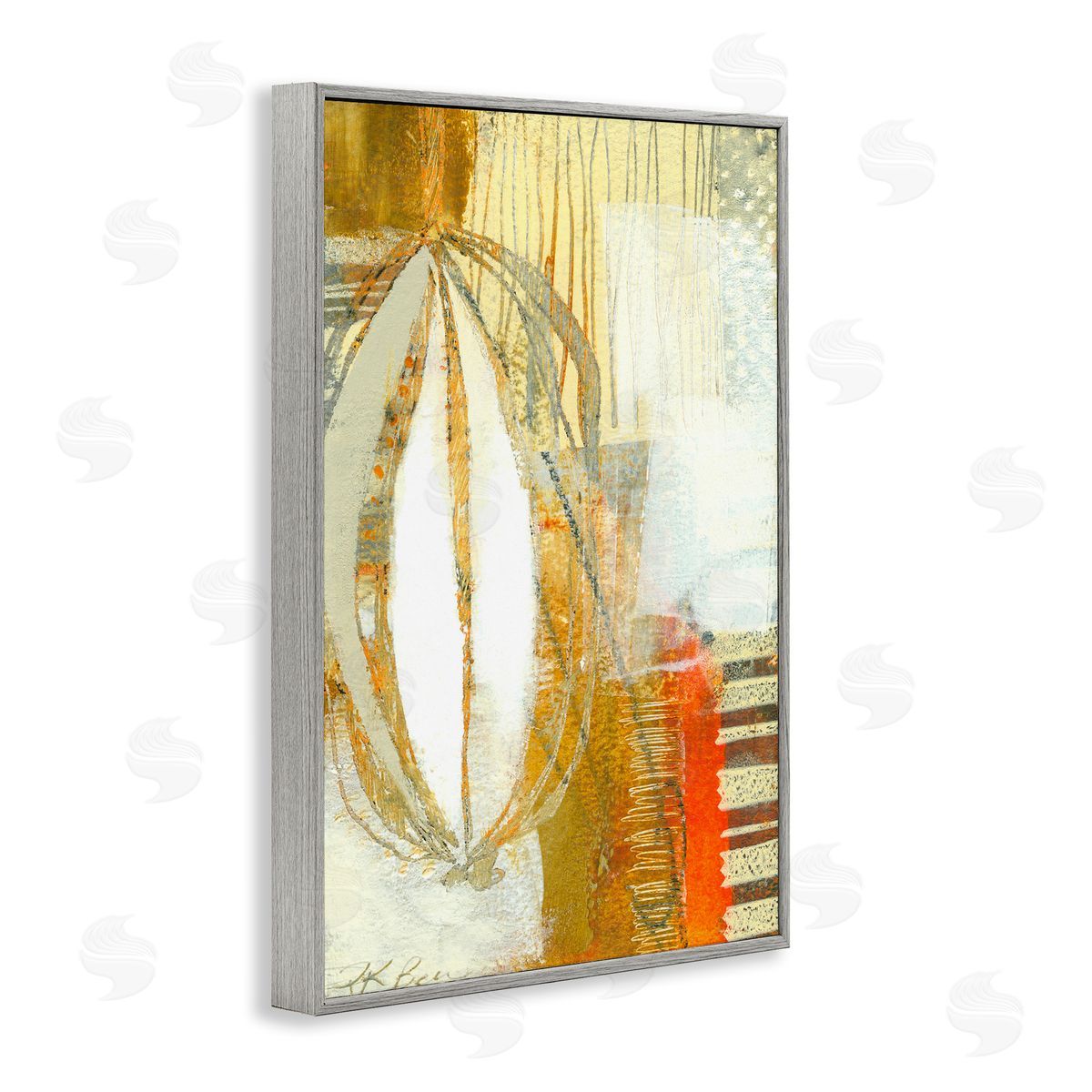 Rustic Oblong Shape Collage Grey Frame Print Wall Art, Home Decor by Pamela K. Beer