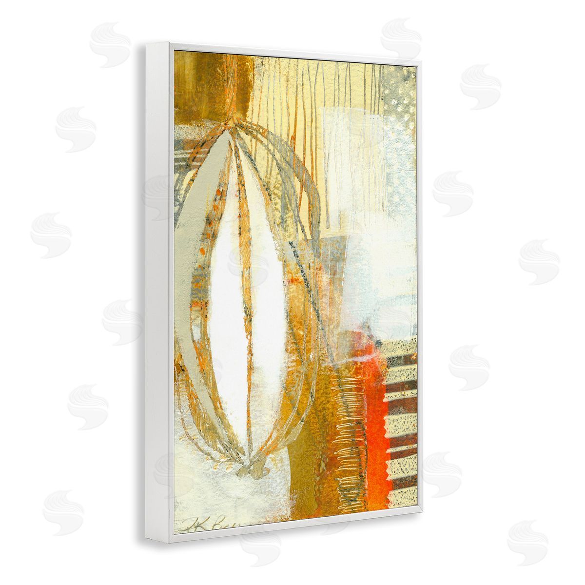 Rustic Oblong Shape Collage White Frame Print Wall Art, Home Decor by Pamela K. Beer
