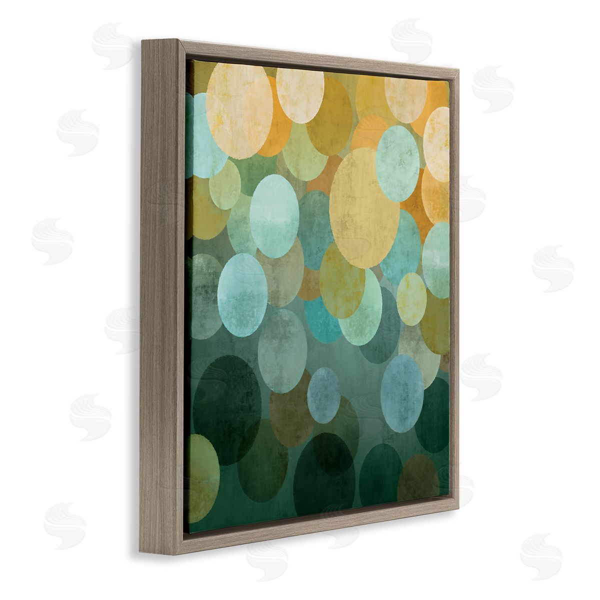 Round Layered Circles Brown Floating Frame Canvas Wall Art, Home Decor by Brent Nelson