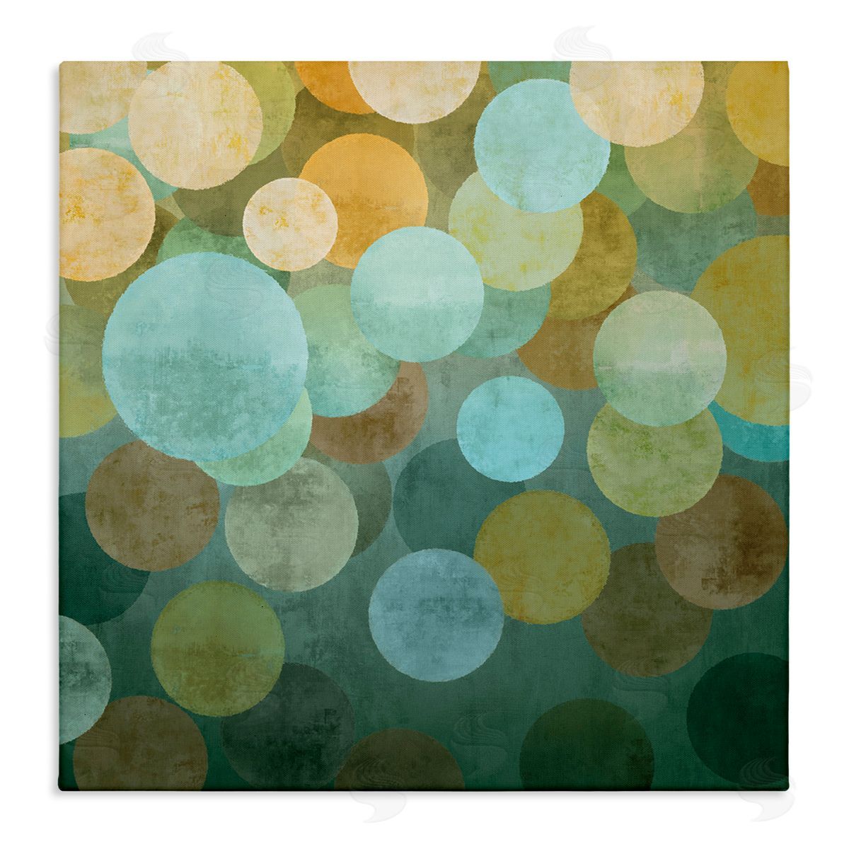 Layered Green Circles Canvas Wall Art, Home Decor by Brent Nelson