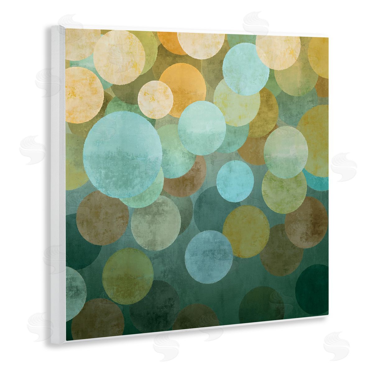 Layered Green Circles Wood Plaque Wall Art, Home Decor by Brent Nelson