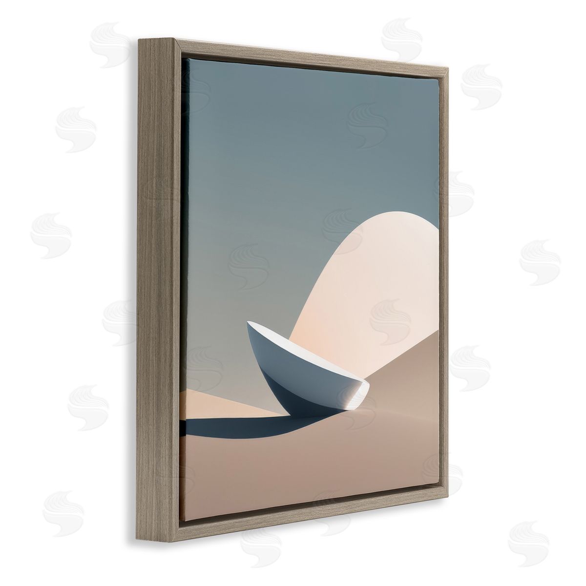 Buried Space Capsule Brown Floating Frame Canvas Wall Art, Home Decor by Denise Dundon