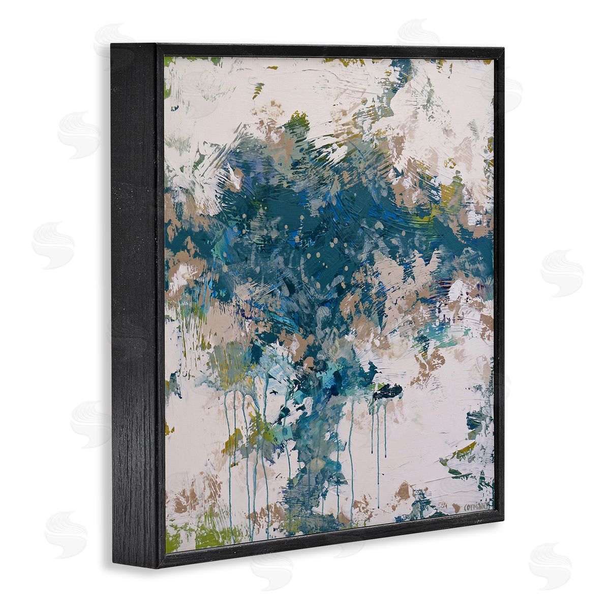Claire Cormany Chaotic Paint Drip Abstract Black Framed Giclee Wall Art Print