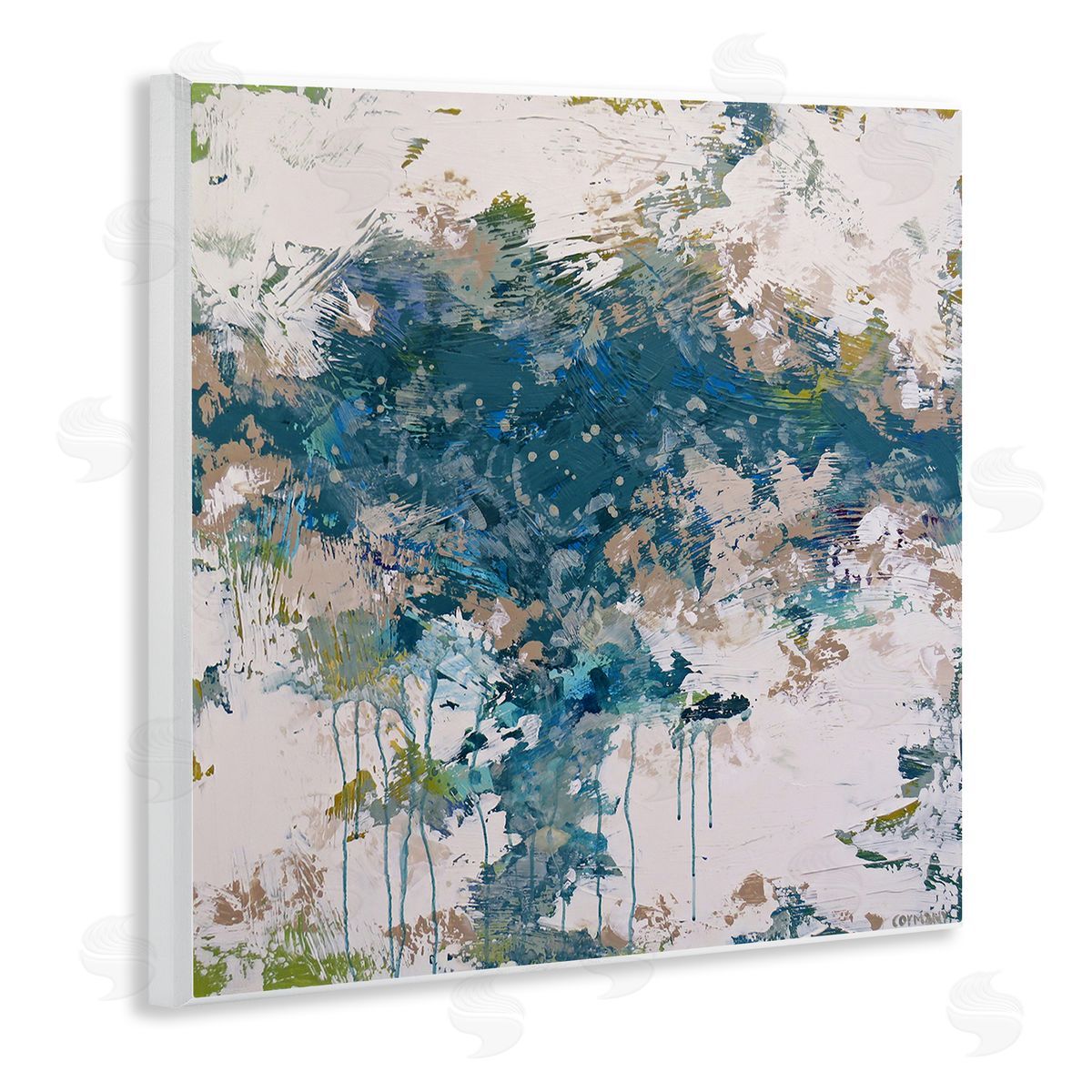 Claire Cormany Chaotic Paint Drip Abstract Wooden Wall Plaque Art Print