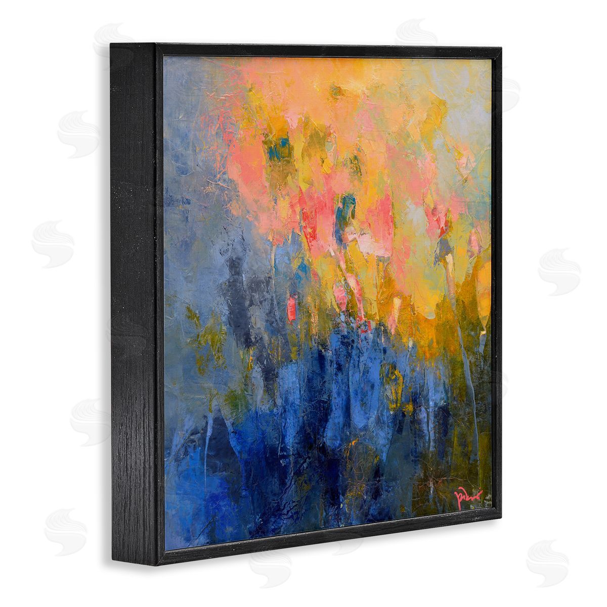 Patrick Dennis Radiant Abstract Impression Black Framed Giclee Wall Art Print