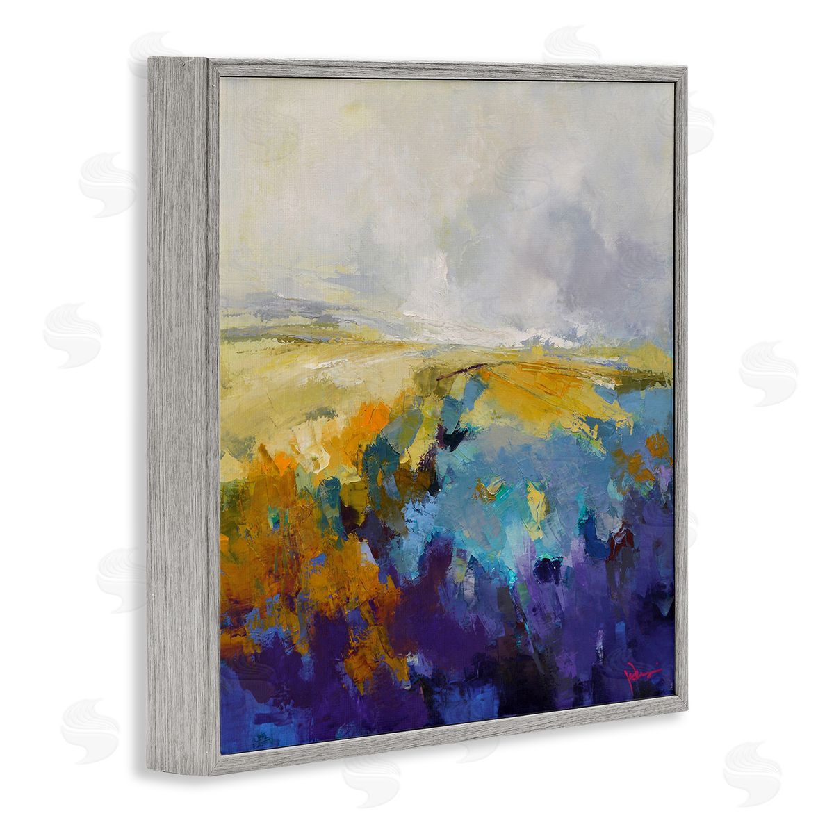 Expressive Country Field Grey Frame Print Wall Art, Home Decor by Patrick Dennis