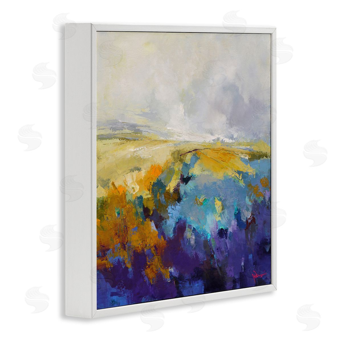 Expressive Country Field White Frame Print Wall Art, Home Decor by Patrick Dennis