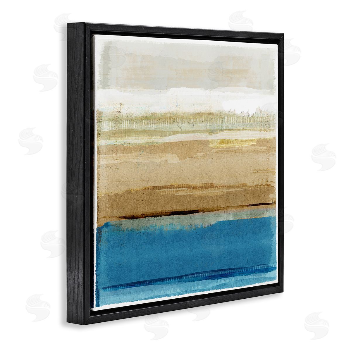 Nautical Blue Daze Black Floating Frame Canvas Wall Art, Home Decor by Flora Kouta