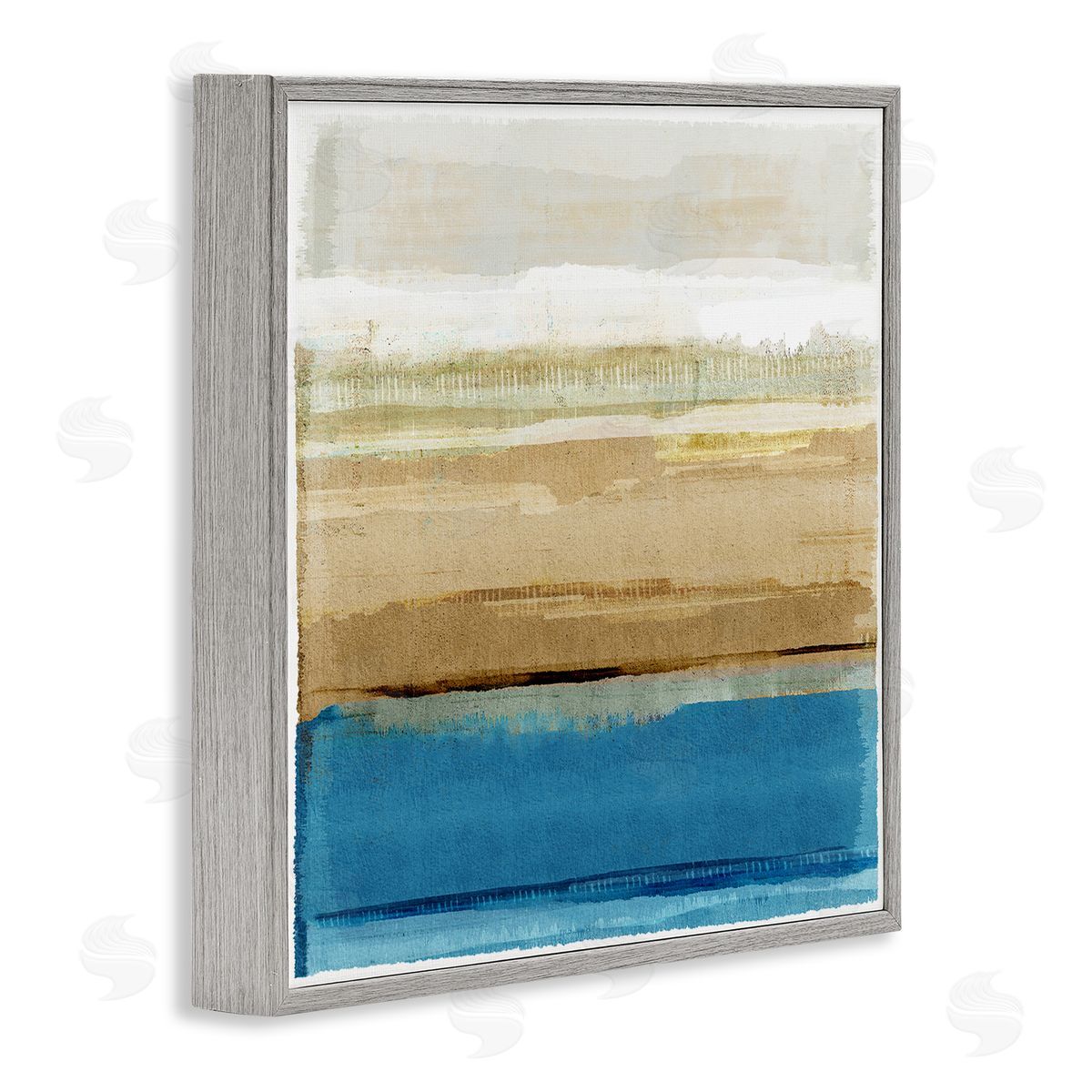 Nautical Blue Daze Grey Frame Print Wall Art, Home Decor by Flora Kouta