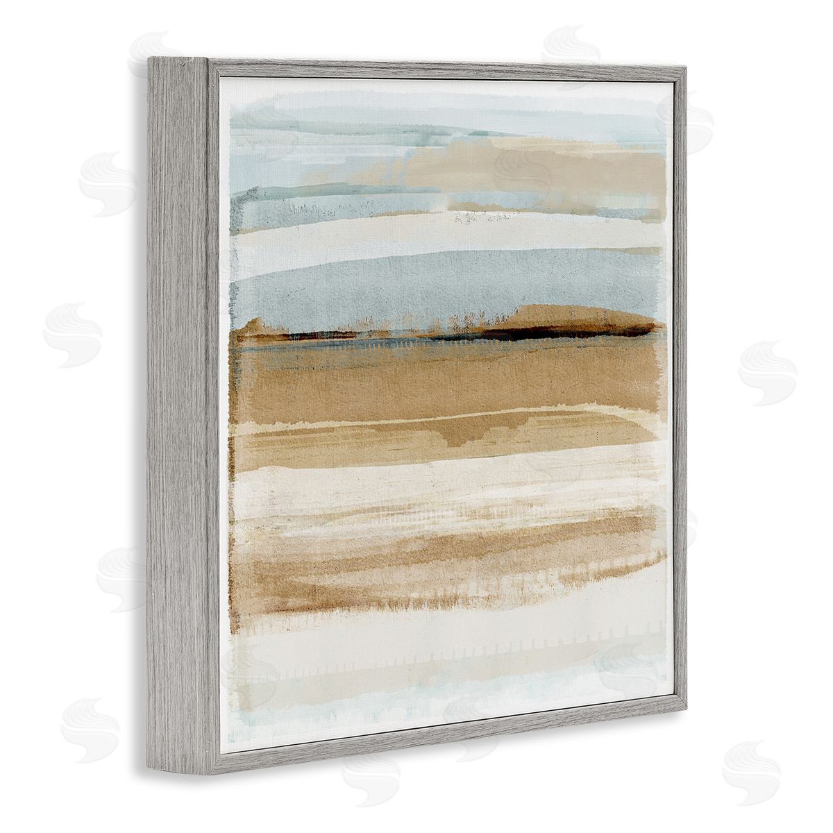 Winter Sands Abstraction Grey Frame Print Wall Art, Home Decor by Flora Kouta