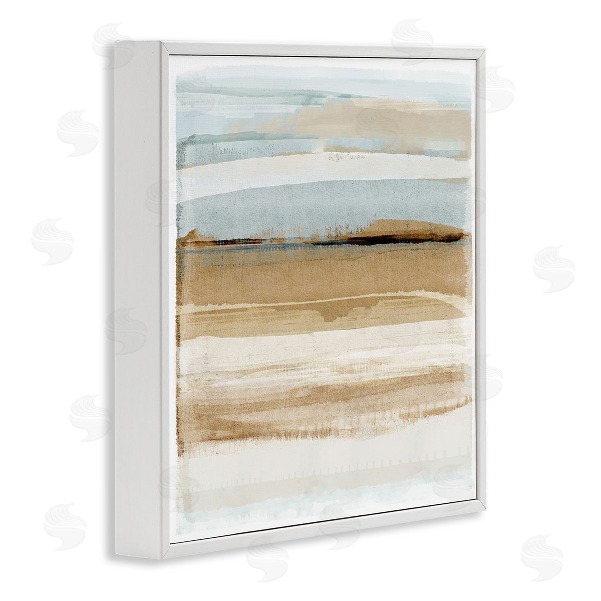Winter Sands Abstraction White Frame Print Wall Art, Home Decor by Flora Kouta