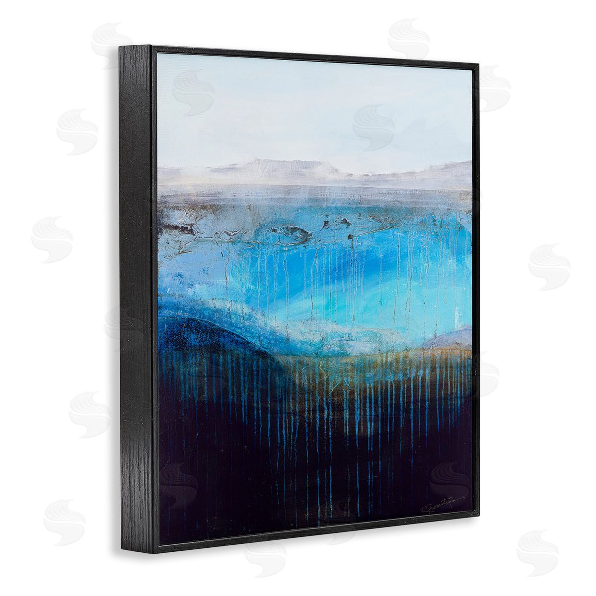Intense Abstract Landscape Black Frame Print Wall Art, Home Decor by Ruth Fromstein