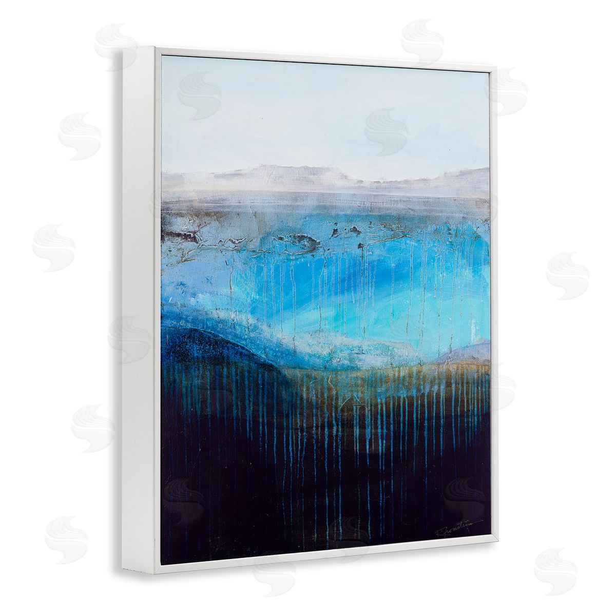 Intense Abstract Landscape White Frame Print Wall Art, Home Decor by Ruth Fromstein