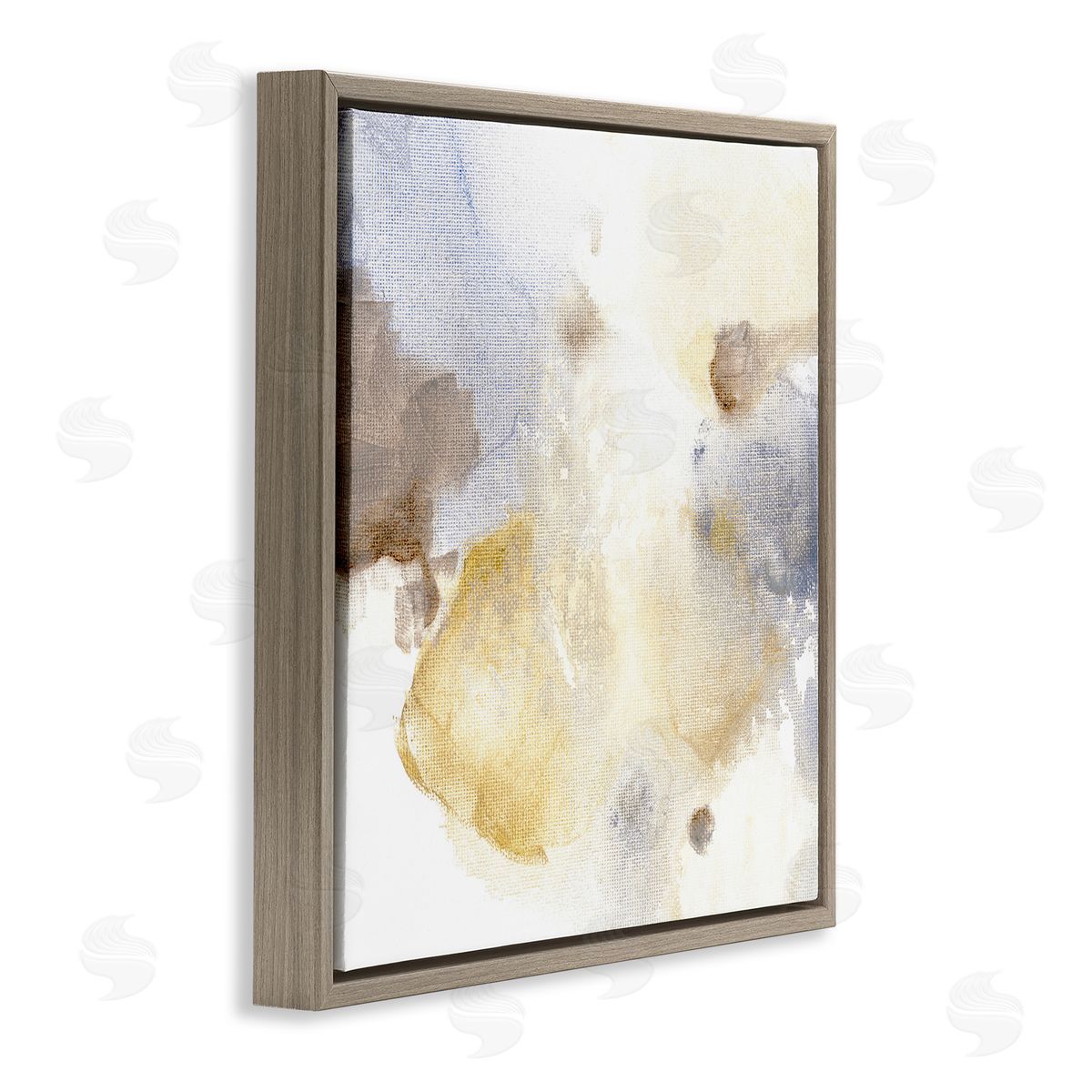 Subtle Cloudy Abstract Brown Floating Frame Canvas Wall Art, Home Decor by M. Gloria Hunter