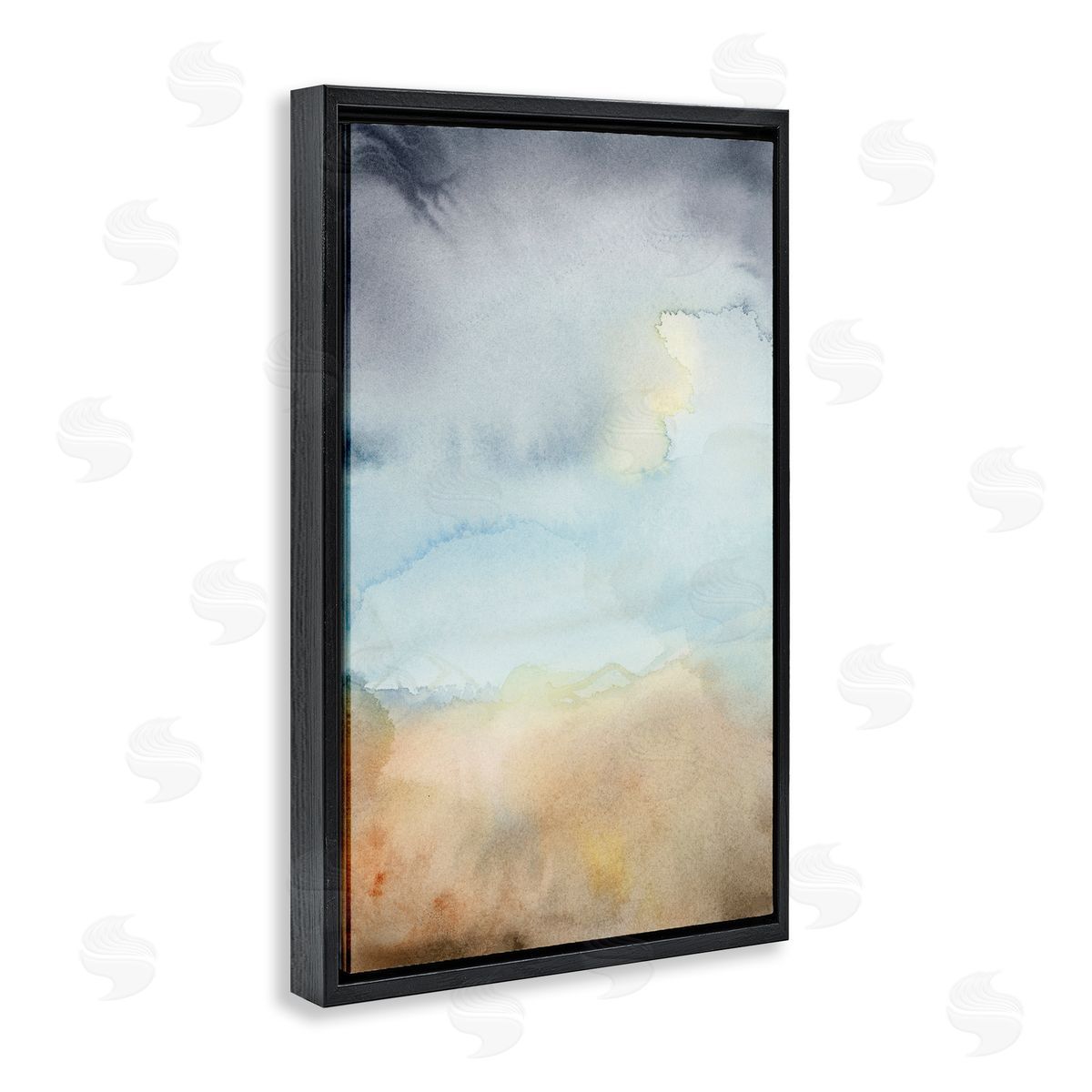 Soft Fluid Landscape Black Floating Frame Canvas Wall Art, Home Decor by M. Gloria Hunter