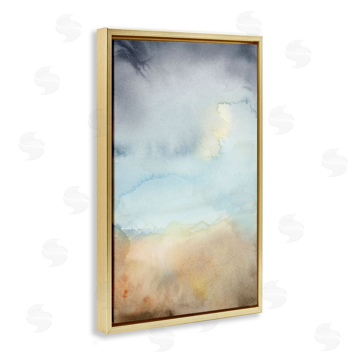 Soft Fluid Landscape Gold Floating Frame Canvas Wall Art, Home Decor by M. Gloria Hunter