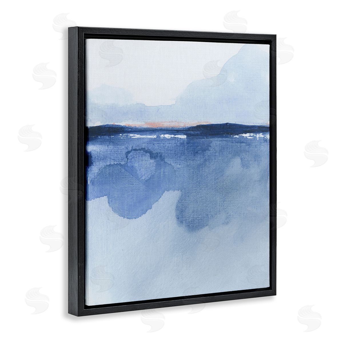 Abstract Fluid Landscape Black Floating Frame Canvas Wall Art, Home Decor by M. Gloria Hunter