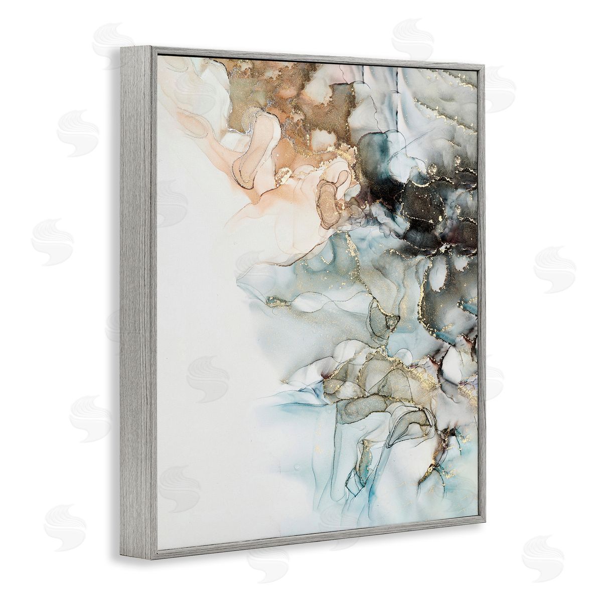 Glam and Neutral Abstraction Grey Frame Print Wall Art, Home Decor by Incado