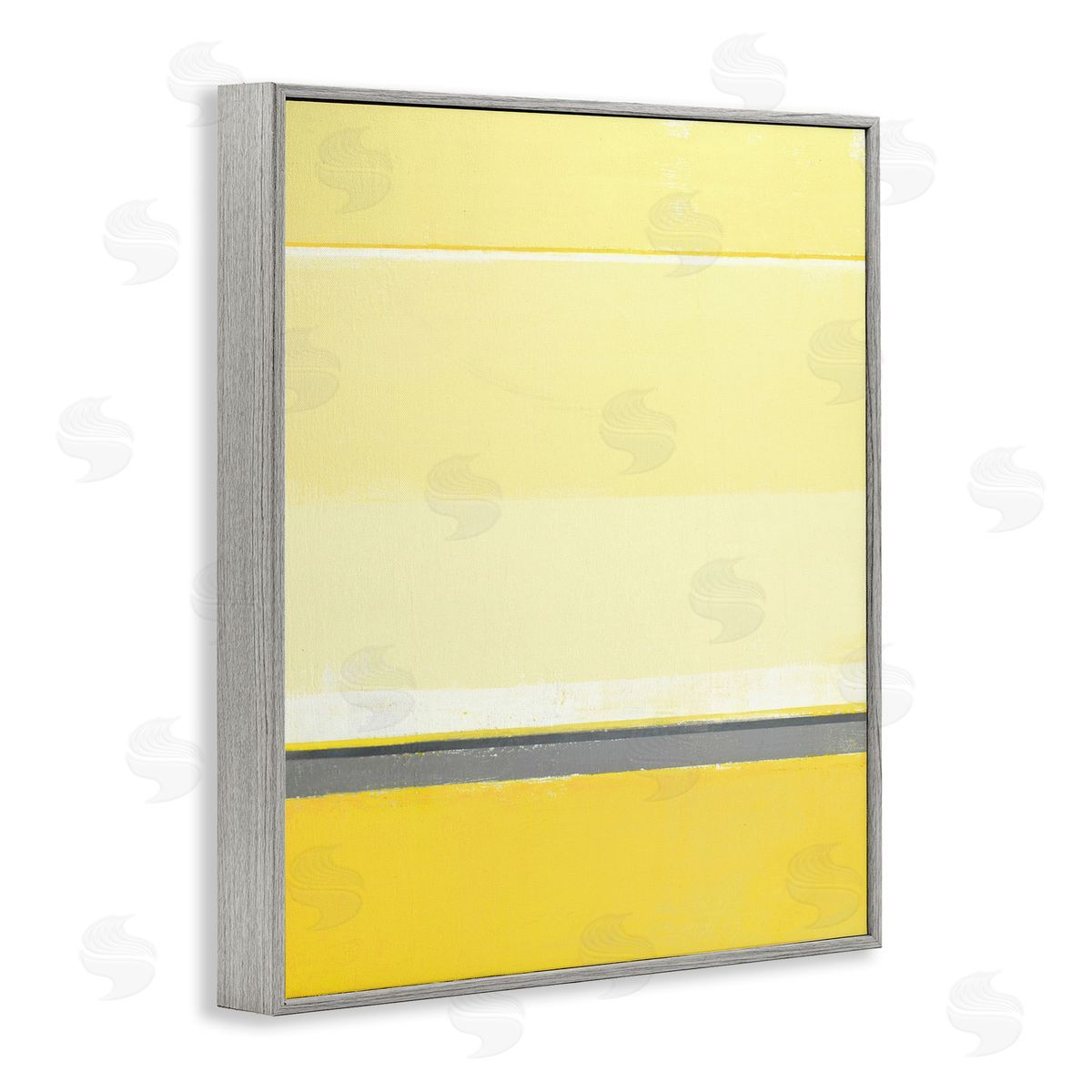 Yellow Minimal Abstract Grey Frame Print Wall Art, Home Decor by Incado