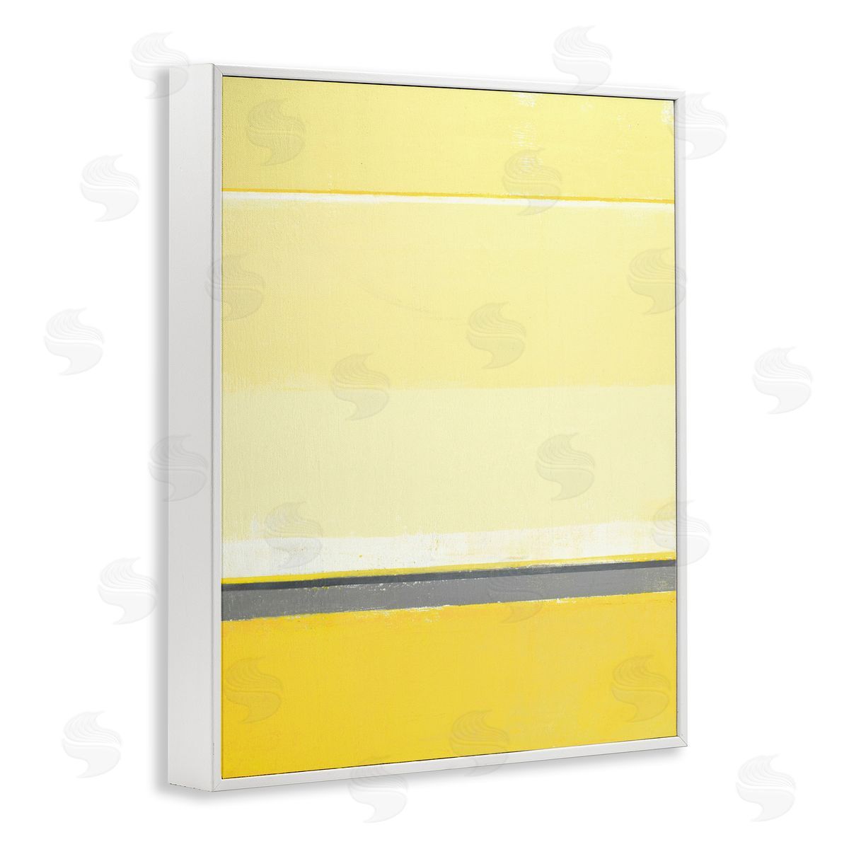 Yellow Minimal Abstract White Frame Print Wall Art, Home Decor by Incado