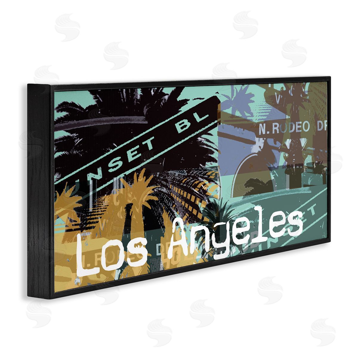 Los Angeles Travel Collage Black Frame Print Wall Art, Home Decor by Jan Weiss