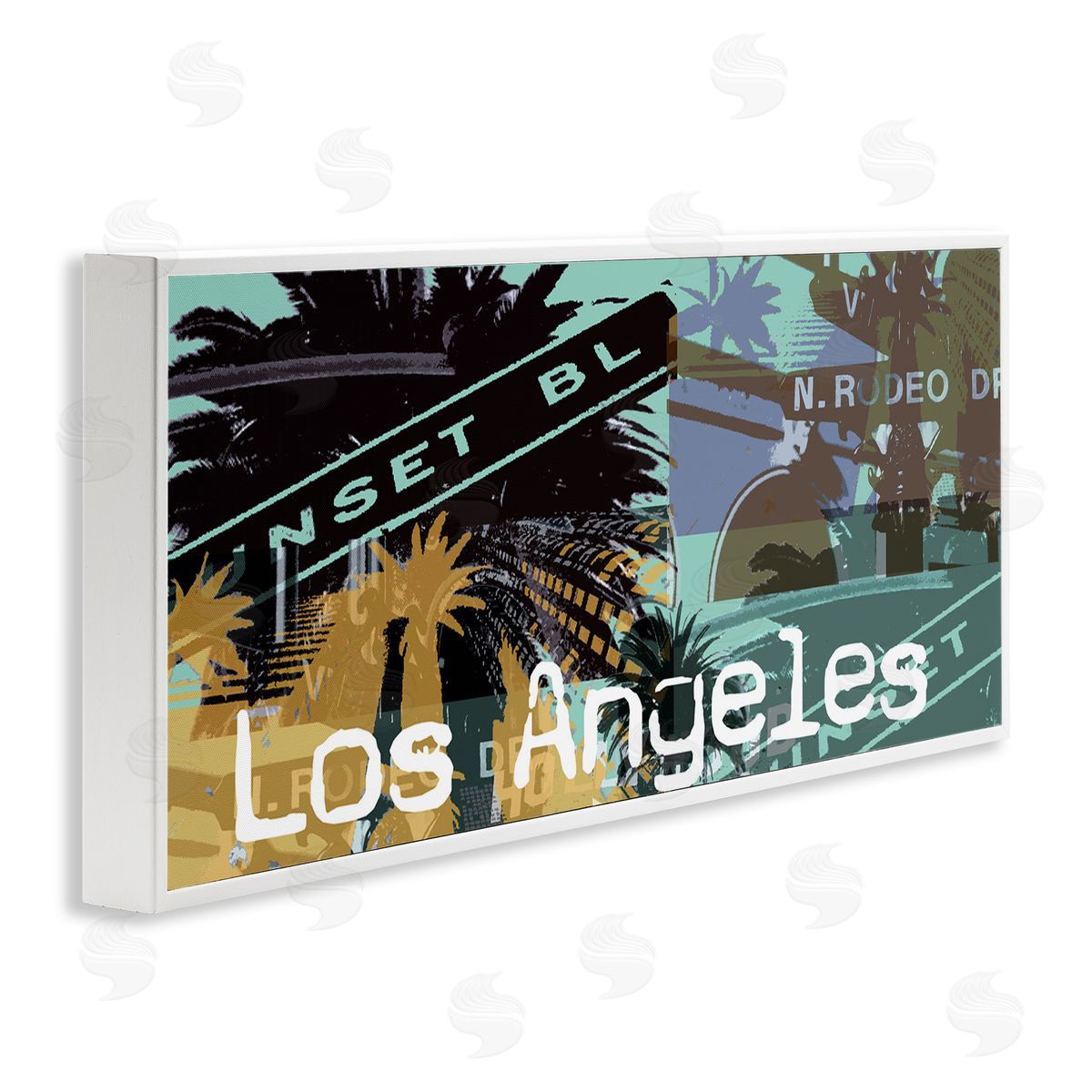 Los Angeles Travel Collage White Frame Print Wall Art, Home Decor by Jan Weiss