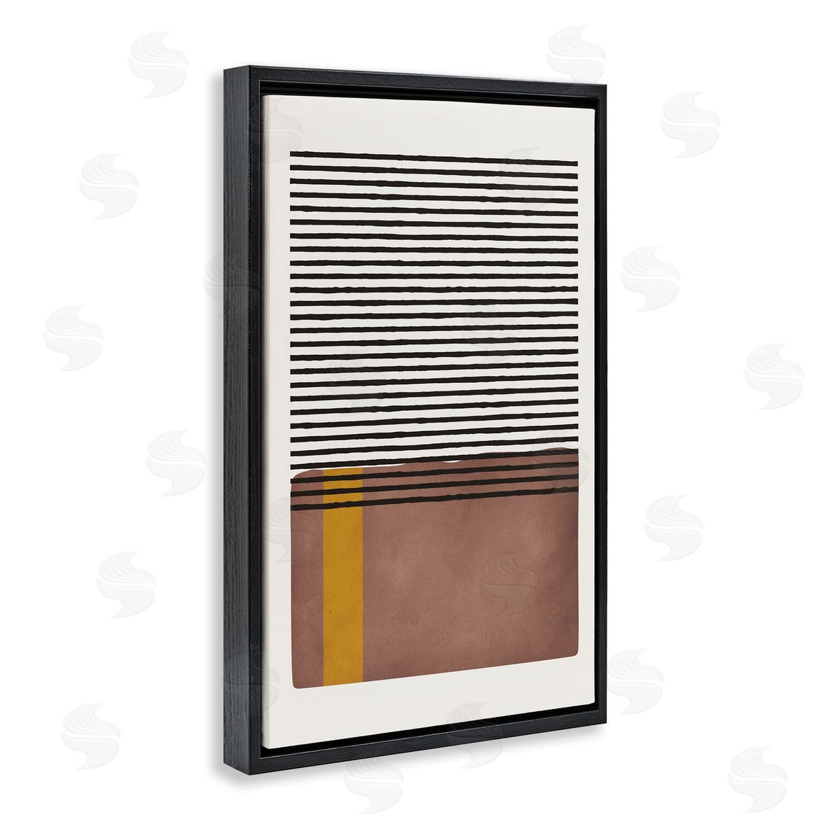 Cosby Street Abstraction Black Floating Frame Canvas Wall Art, Home Decor by JJ Design House, LLC.