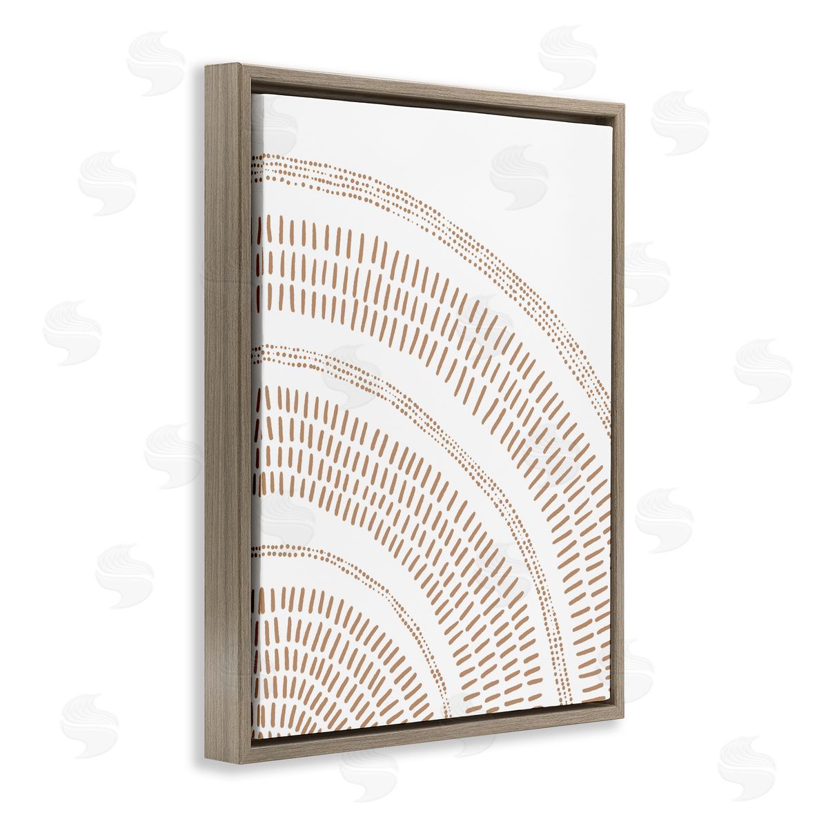 Arched Boho Pattern Brown Floating Frame Canvas Wall Art, Home Decor by Jetty Home, LLC