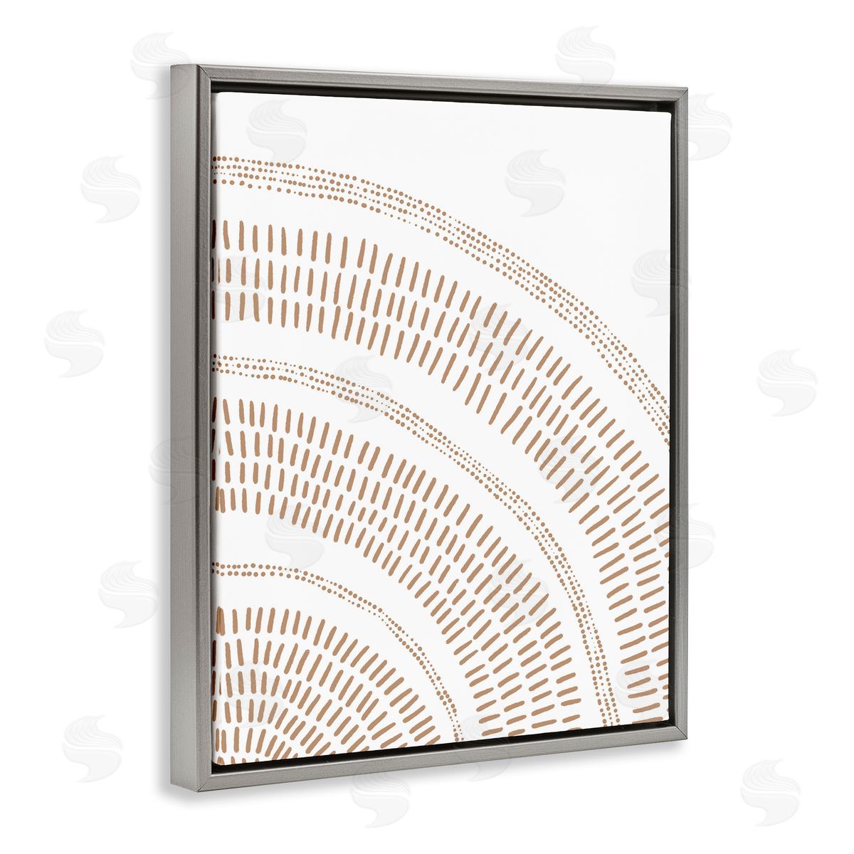 Arched Boho Pattern Grey Floating Frame Canvas Wall Art, Home Decor by Jetty Home, LLC