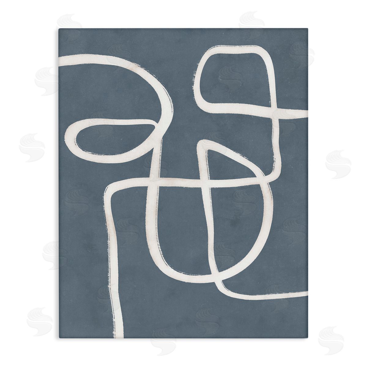 Freeflow Line on Blue Canvas Wall Art, Home Decor by Nina Blue