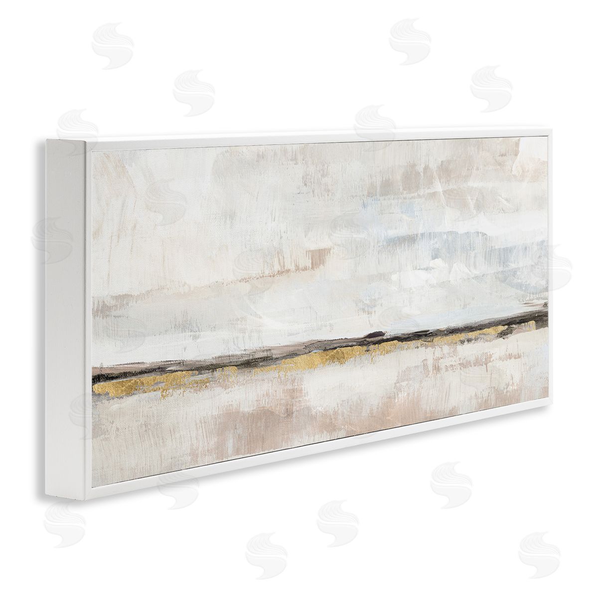 Neutral Horizon Landscape White Frame Print Wall Art, Home Decor by Nina Blue