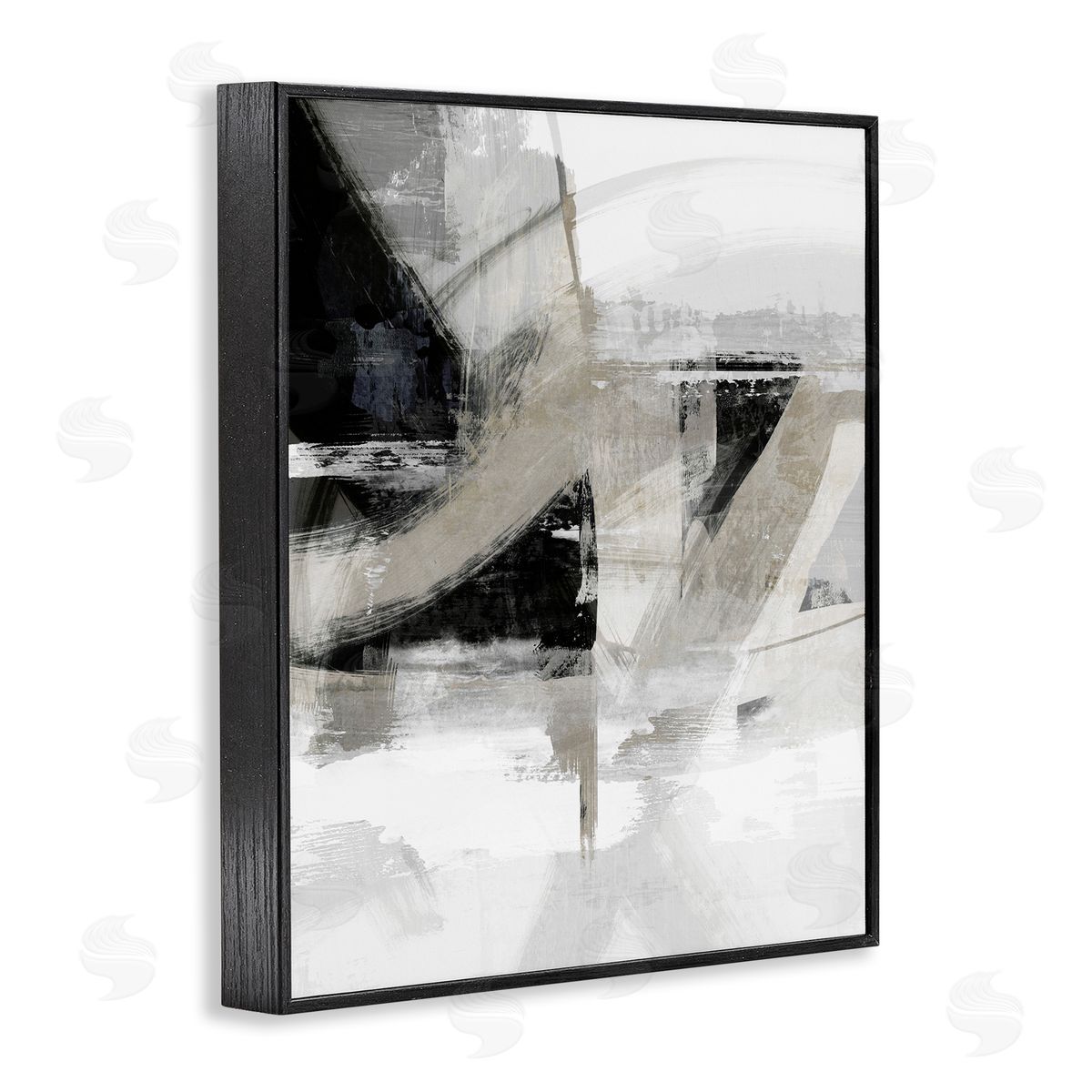 Neutral Urban Complex Black Frame Print Wall Art, Home Decor by Nina Blue