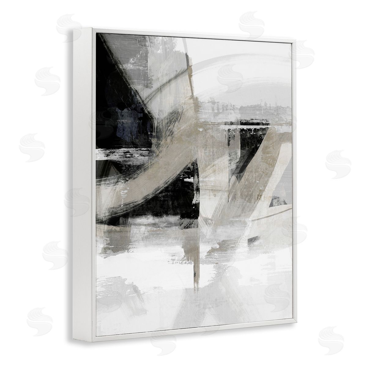 Neutral Urban Complex White Frame Print Wall Art, Home Decor by Nina Blue