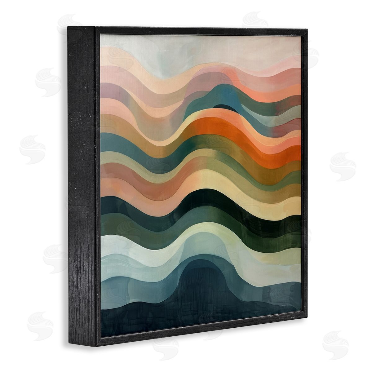 Fluid Dynamics Pattern Black Frame Print Wall Art, Home Decor by Lazar Studio