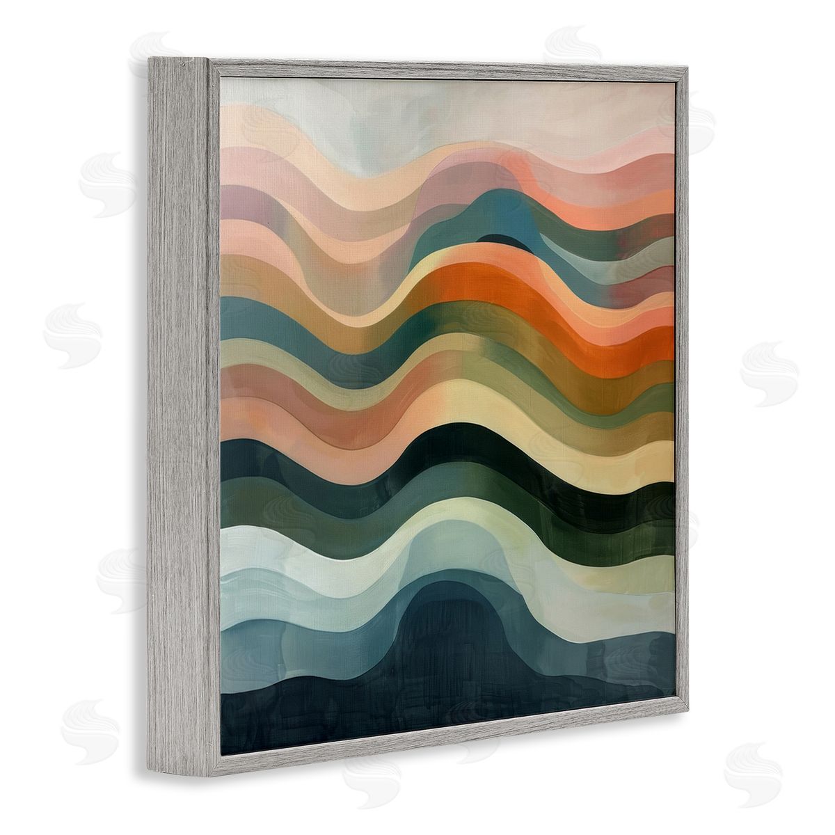 Fluid Dynamics Pattern Grey Frame Print Wall Art, Home Decor by Lazar Studio