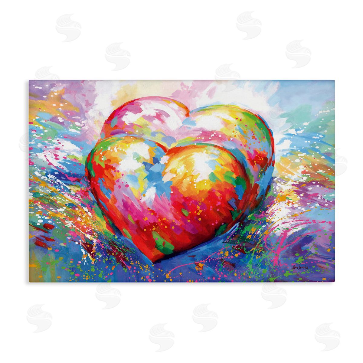 Forever In My Heart Abstraction Canvas Wall Art, Home Decor by Leon Devenice